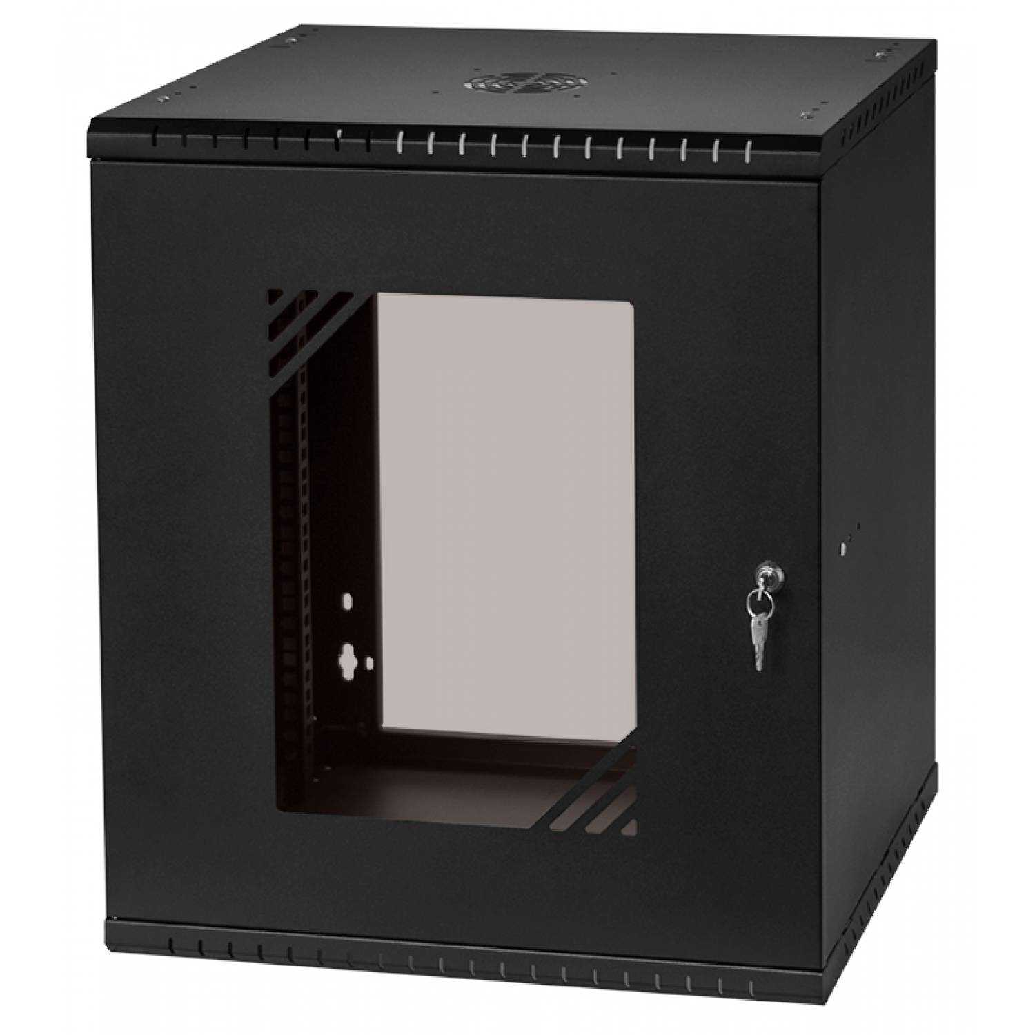Stalflex Rack Cabinet 19 12u 450mm Glass Door Black Rc19 12u